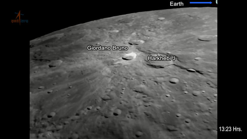 Индийский посадочный модуль «Викрам» прислал фото Луны — на день позже «Луны-25»