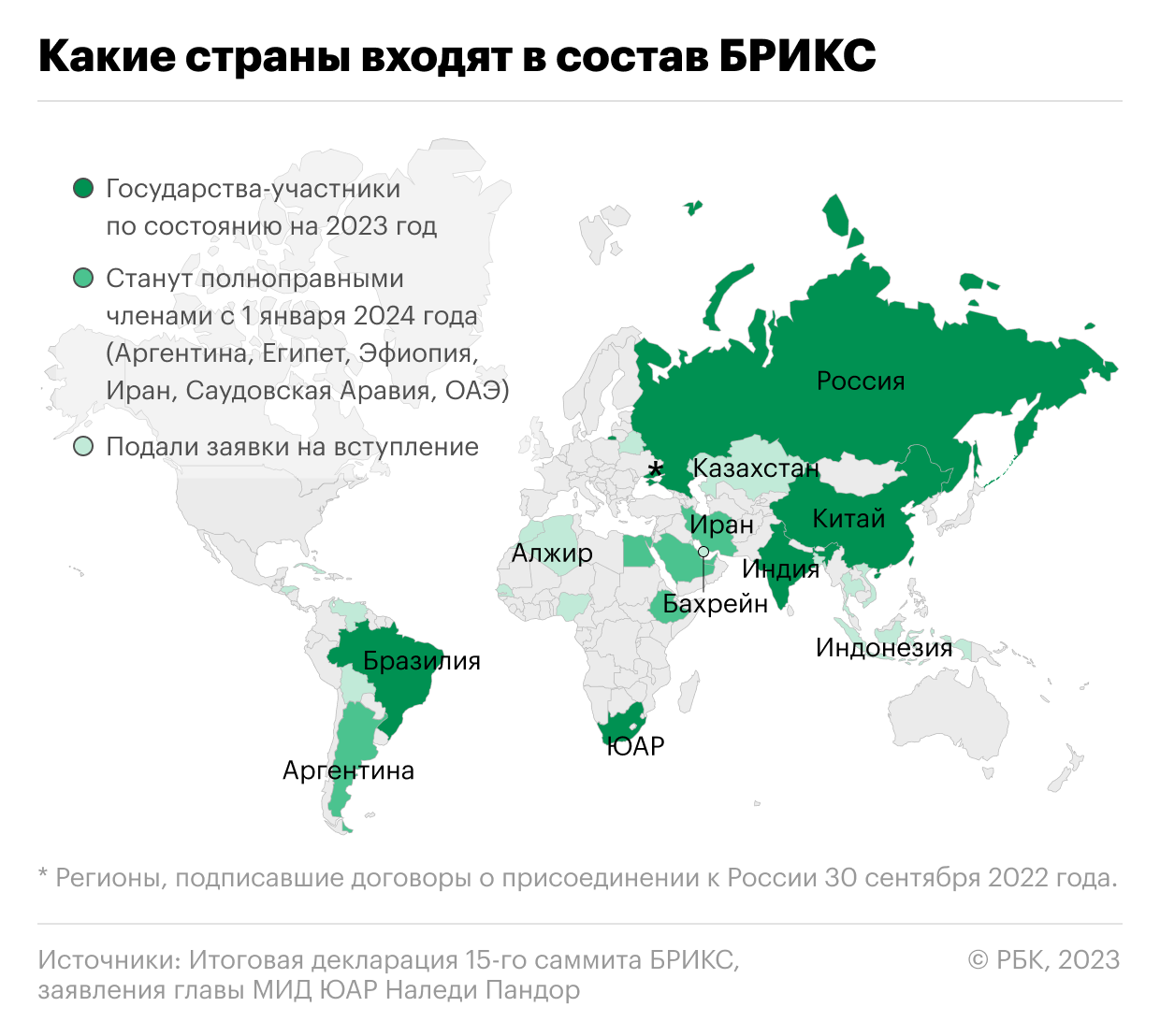 Как расширится состав БРИКС. Карта