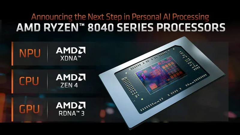 AMD представила мобильные процессоры серии Ryzen 8040 с Zen 4, RDNA 3 и обновлённым нейронным движком XDNA