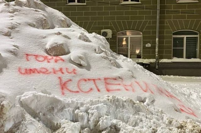 В Воронеже горожане написали фамилию мэра Кстенина на неубранных сугробах