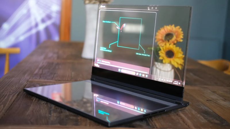 Lenovo показала концептуальный ноутбук с прозрачным MicroLED-дисплеем