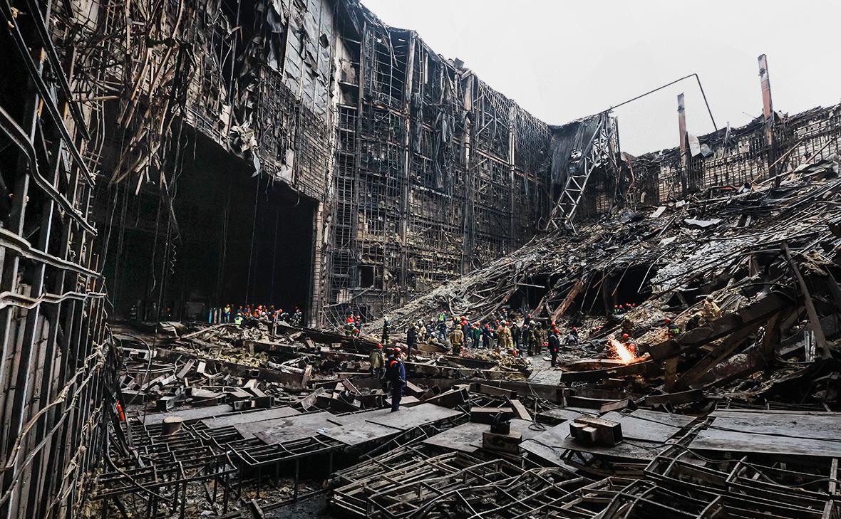 МЧС сообщило о ликвидации последствий пожара при теракте в «Крокусе»