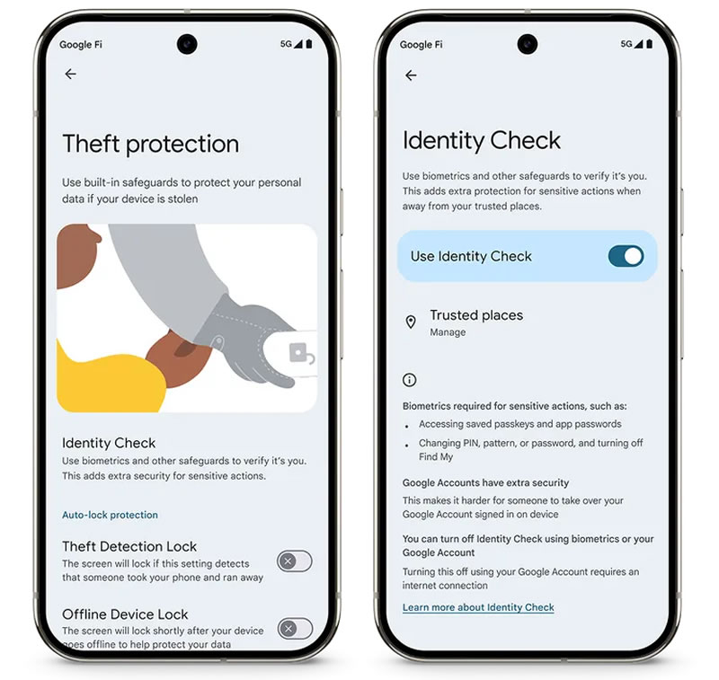 Google прокачала защиту Android-смартфонов от воров — вне дома придётся чаще сканировать отпечатки пальцев