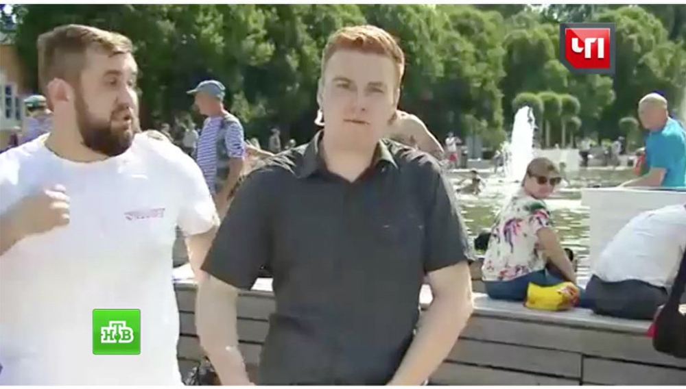 Ударивший корреспондента НТВ мужчина призвал "добазариться"