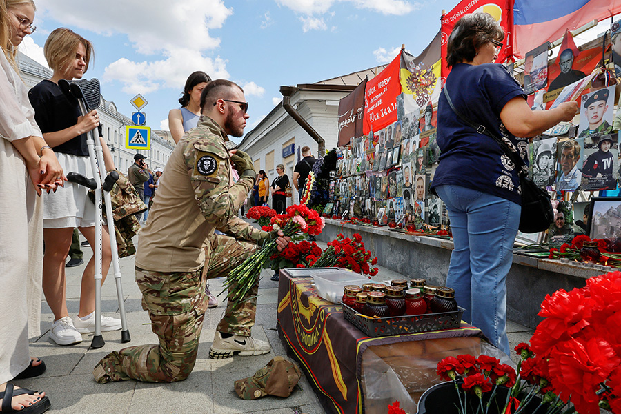 В Москве прошла акция памяти после гибели в Мали бойцов ЧВК «Вагнер»